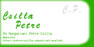 csilla petre business card
